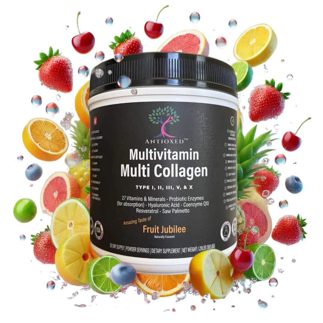 Antioxed Multi Collagen Multivitamin for Women+Men, Keto, Skin, Joint, Cognitive, Heart, Sensual, & Immune Health, Hydrolyzed Peptides, Antioxidants, Probiotics AntioxedAu supplements