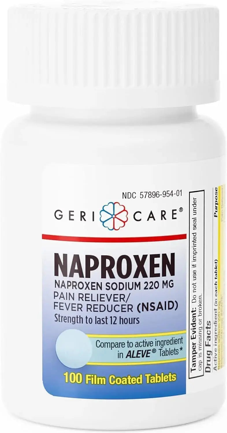 GeriCare Naproxen Sodium Tablets, 220mg (100 Count)- NSAID Extra-Strength Pain Relief for Headache, Arthritis, Muscle Aches, Menstrual Cramps- Film-Coated Naproxen, Anti-Inflammatory & Fever Reducer GeriCareAu supplements
