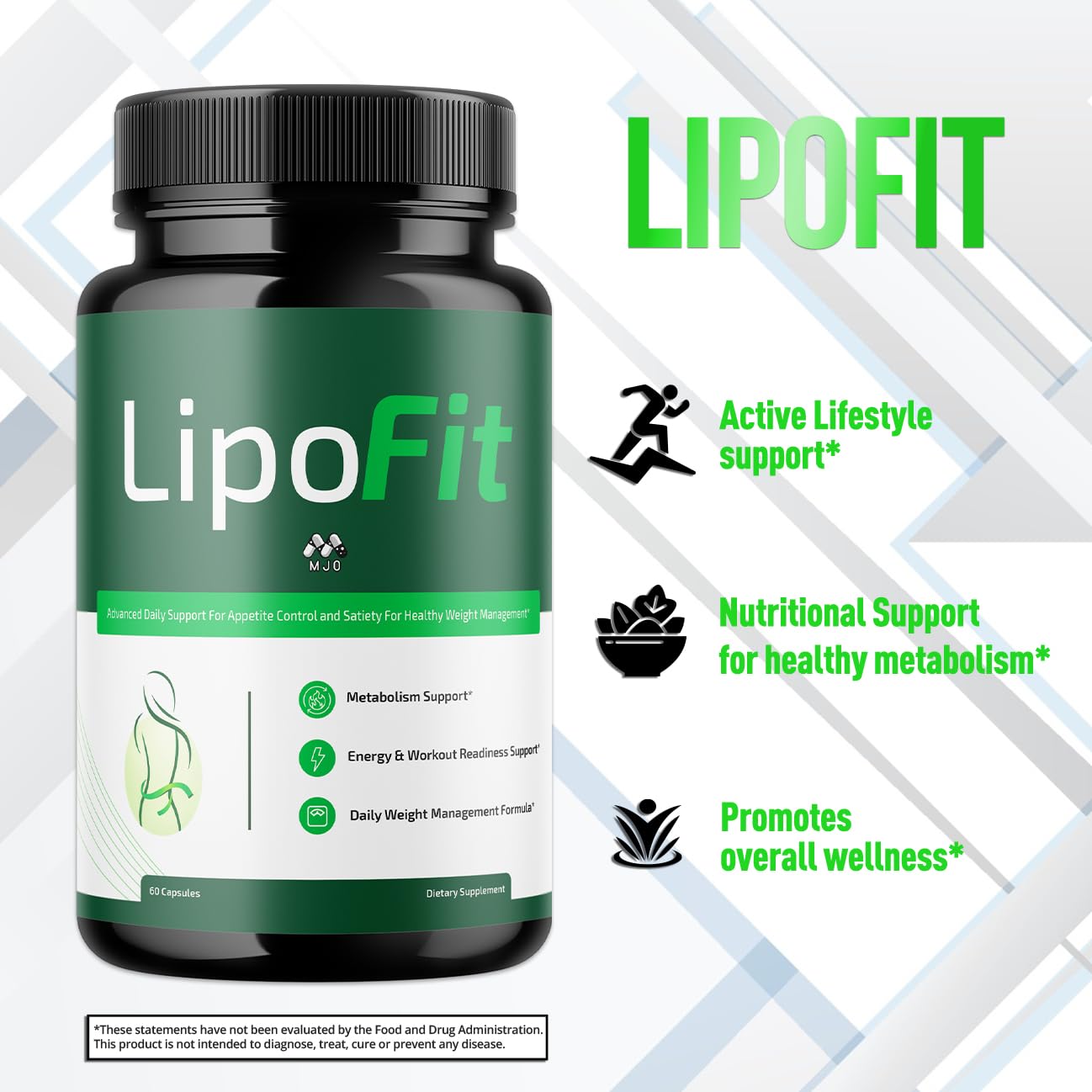 Lipo Fit Capsules, Official Lipo Fit Pills with All Natural Ingredients, Advanced Overall Health and Wellness Vitamin Supplement Formula for Maximum Strength Multivitamin Support (60 Capsules) MJOAu supplements