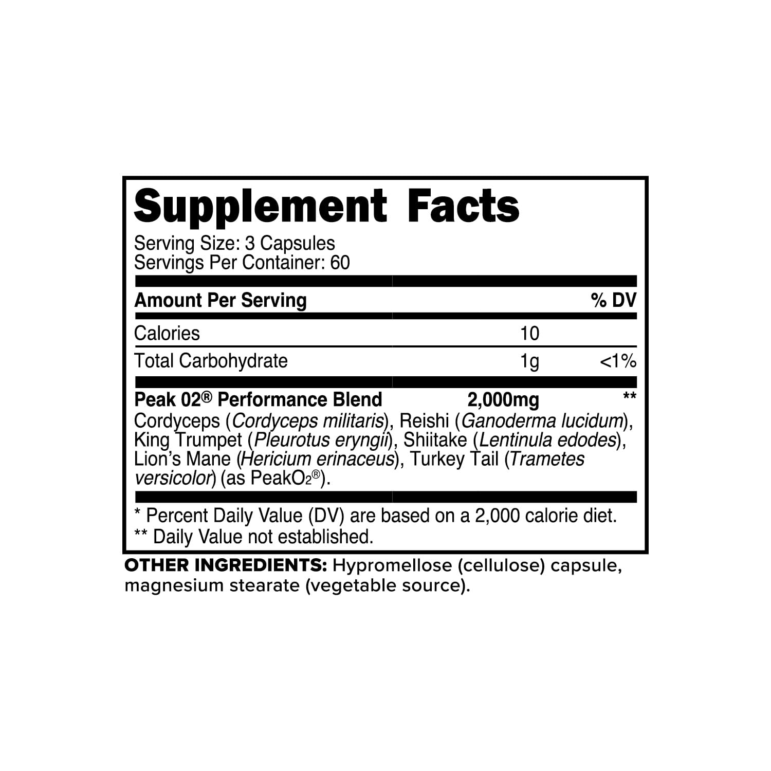 Primaforce Peak O2 Performance Mushroom Powered Oxygen Absorption Booster (180 Capsules) (2,000 mg Per Serving, 60 Servings) - Athletic Performance Supplement, Ultimate Mushroom Blend PrimaforceAu supplements