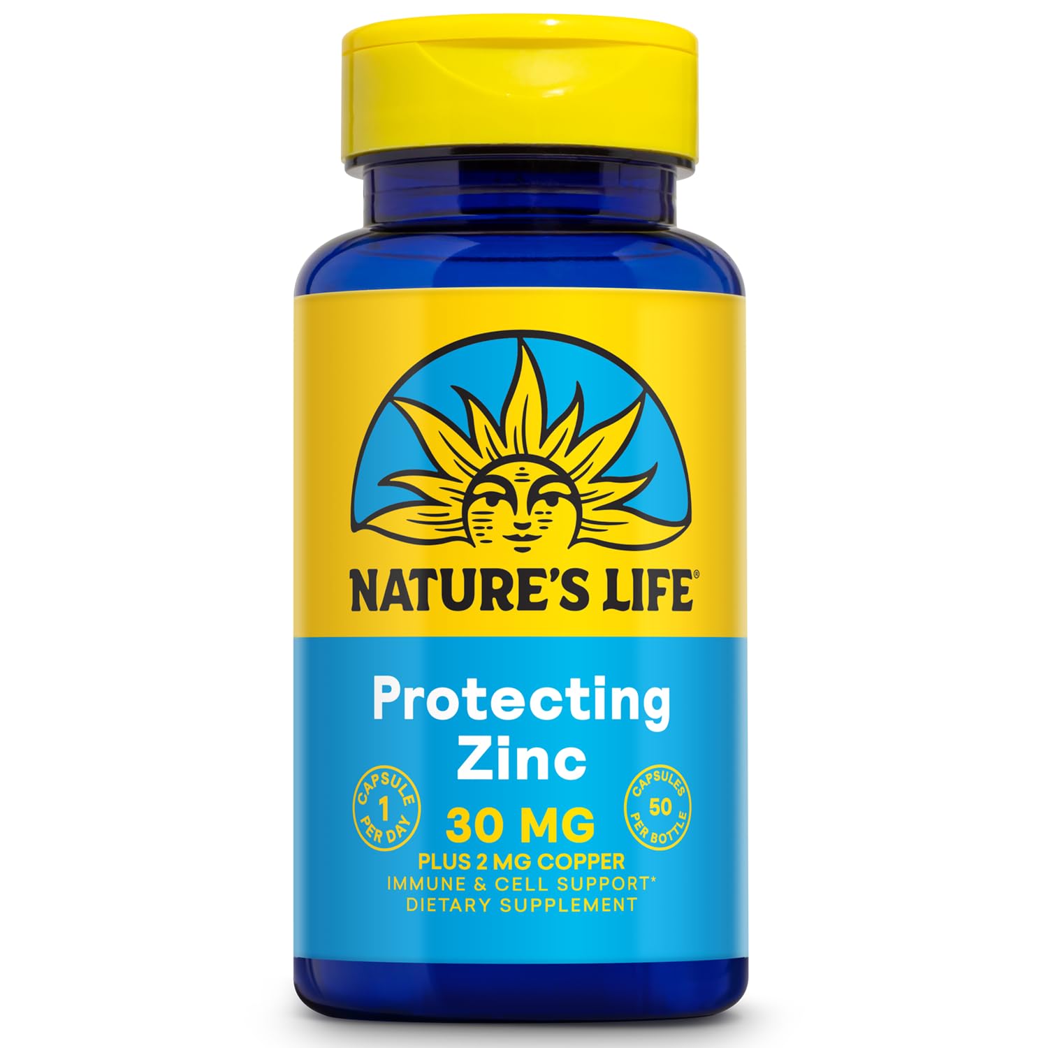 Nature's Life Zinc Picolinate 30mg Plus 2mg of Copper - Chelated Zinc Supplement for Immune, Cardiovascular, Skin, Cellular Function, and Muscle Support - 60-Day Guarantee - 50 Servings, 50 Capsules Nature's LifeAu supplements