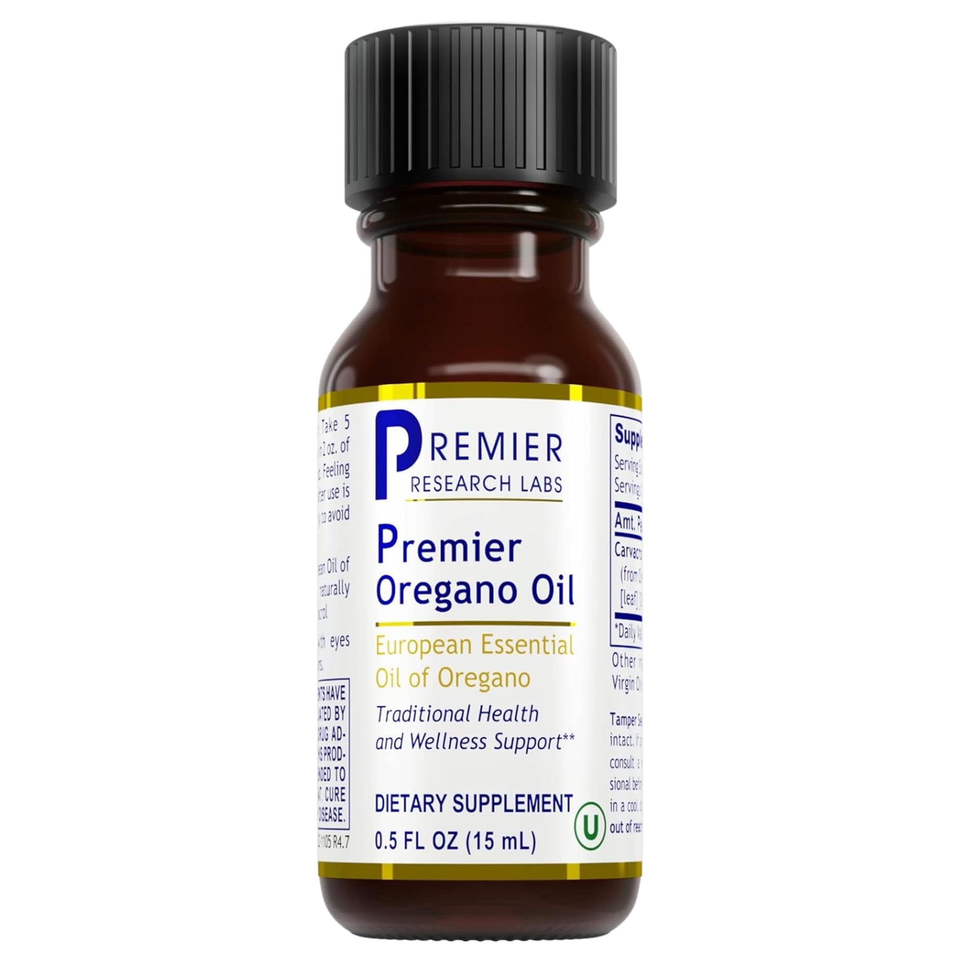 Premier Research Labs Premier Oregano Oil - Oil of Oregano Drops with Carvacrol, Edible Oregano Essential Oil Supplement for Immune & Gut Health - 0.5 Fl Oz Premier Research LabsAu supplements