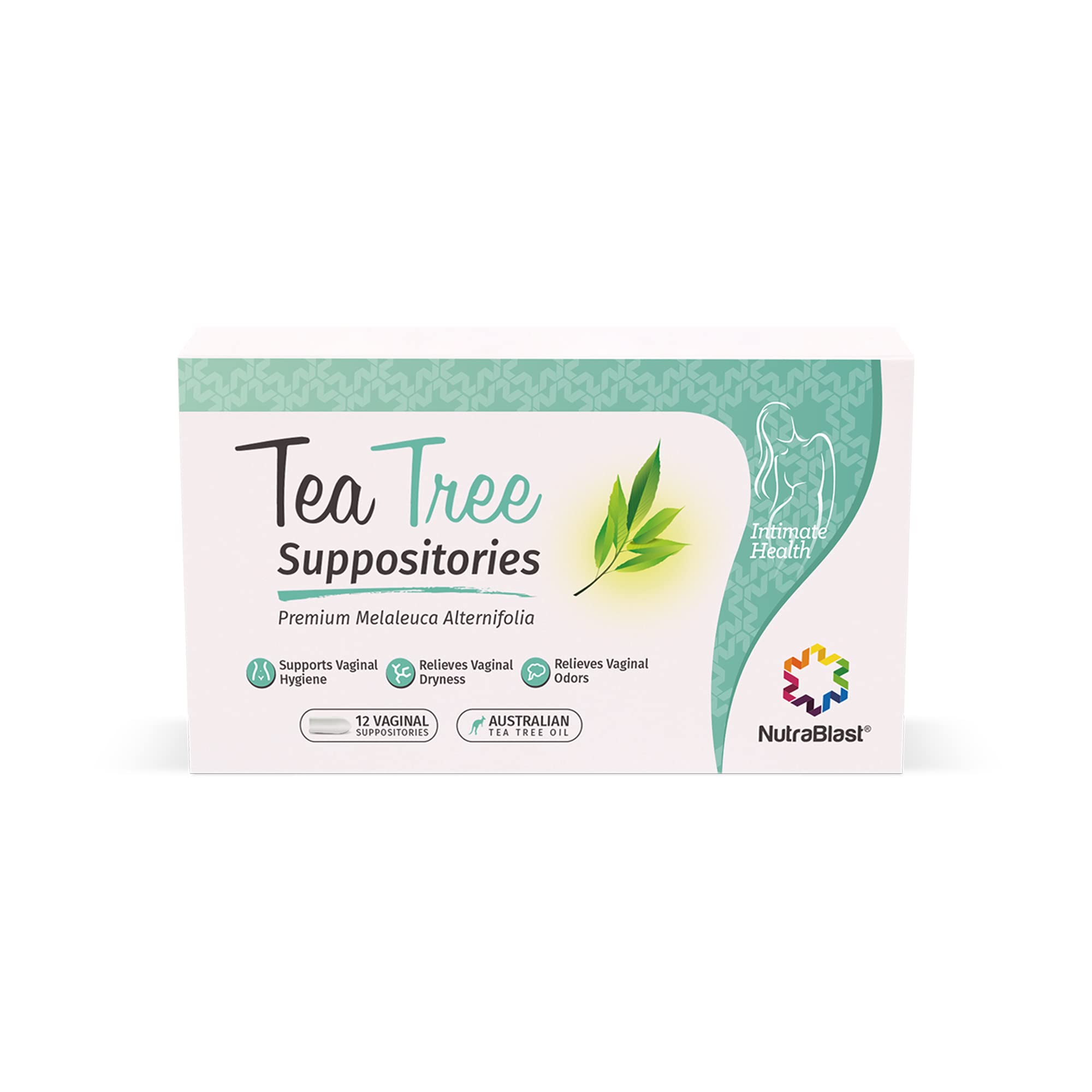 NutraBlast Tea Tree Oil Suppositories (12 Count) | All Natural Intimate Deodorant for Women NutraBlastAu supplements