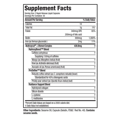 Hydroxycut + Women Pills with Biotin & Collagen | Hair Nails and Skin Vitamins | Iron Supplement HydroxycutUS supplements
