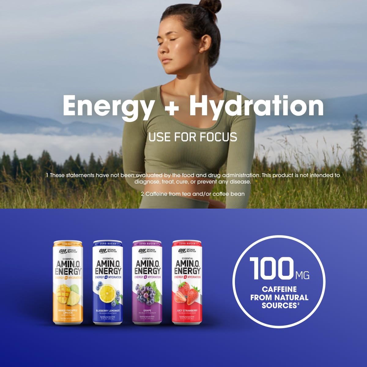 Optimum Nutrition Amino Energy Sparkling Hydration Drink, Electrolytes, Caffeine, Amino Optimum NutritionAu supplements