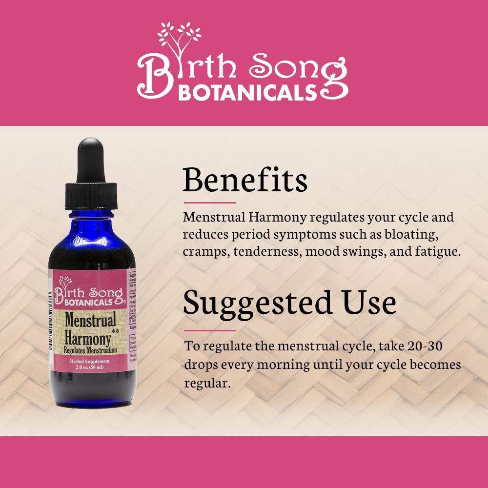 Birth Song Botanicals Menstrual Harmony Tincture, Herbal Period Symptom Support Birth Song BotanicalsAu supplements