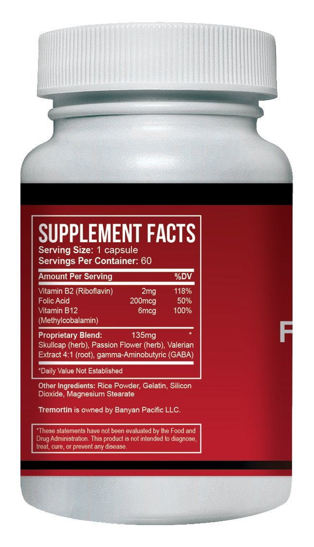 Tremortin – Natural Essential Tremor Herbal Supplement - Offers Relief for Shaky Hands, Arm, Leg and Voice Tremors (60 Capsules) TremortinAu supplements