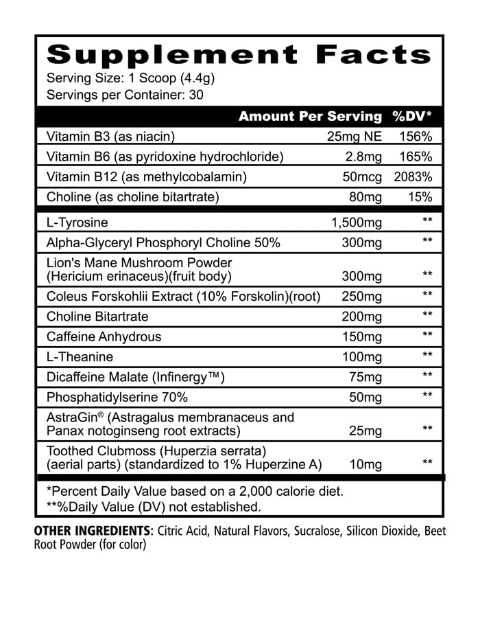 Underground Bio Labs Panda Supps Focus Super Nootropic 3.0, Energy, Clarity, Mood,Creativity,Vision, 300MG Alpha GPC,1.5G L-Tyrosine, Lions Mane, AstraGin™ (30 Servings) (Pink Lemonade 3.0) Underground Bio LabsAu supplements