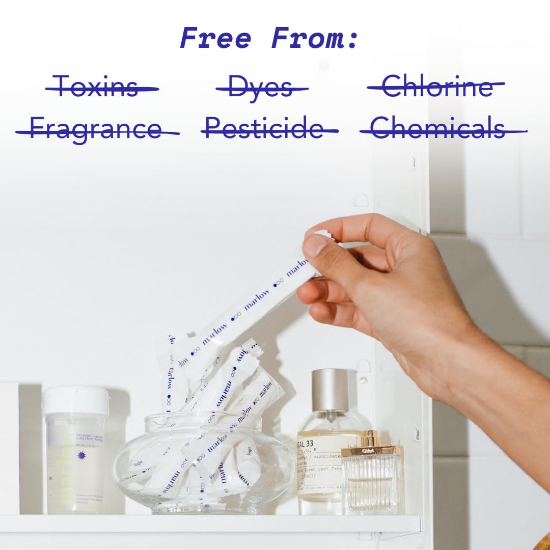 Award Winning 100% Organic Cotton Easy Glide Tampons with Compact Plant Based Applicator MARLOWAu supplements