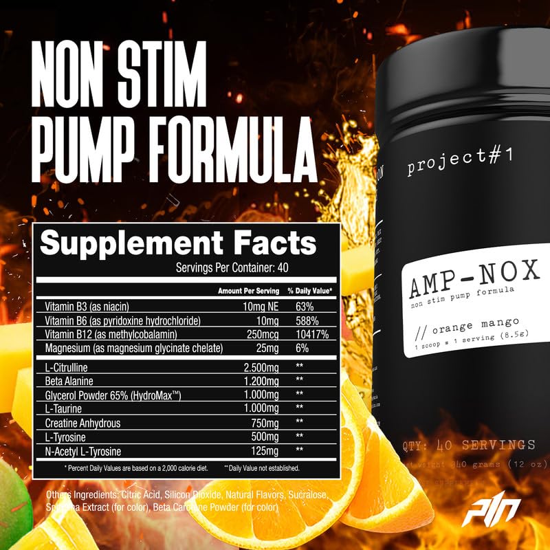 Project #1 AMP-NOX: Pre & Post Workout Powder to Boost Focus & Pump | Energizing Project #1Au supplements