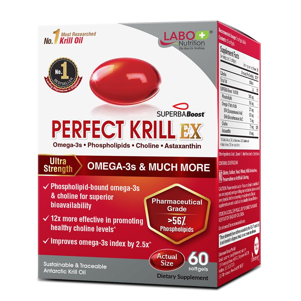 LABO Nutrition Perfect Krill EX, The Purest Ultra Strength Antarctic Krill Oil, Highest Phosph LABO NutritionUS supplements
