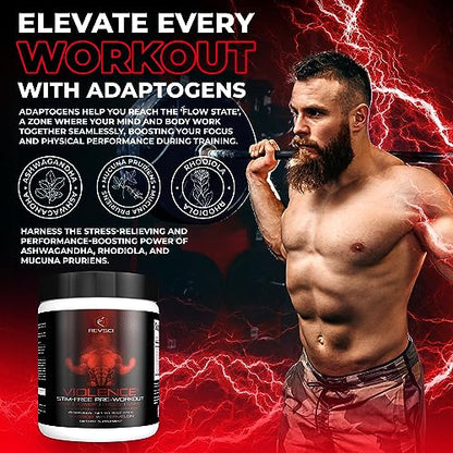 VIOLENCE Stim Free Pre Workout Powder by REVSCI, Precision Dosed Non Stim Preworkout Revolution ScienceUS supplements