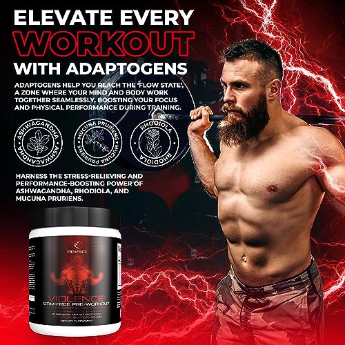 VIOLENCE Stim Free Pre Workout Powder by REVSCI, Precision Dosed Non Stim Preworkout Revolution ScienceAu supplements