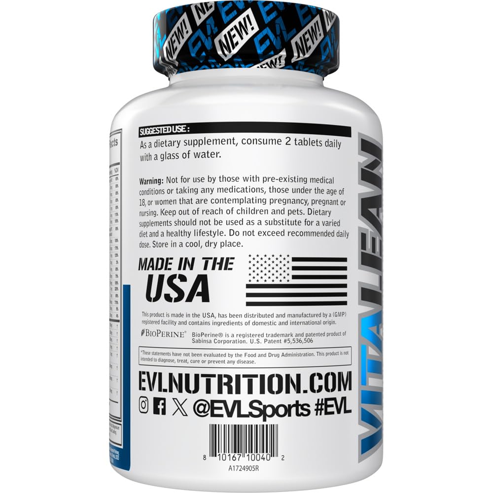 Evlution Nutrition VitaLean - Vitamins + Weight Loss Support - Key Vitamin + Core Antioxidant Support - Daily Nutrient & Weight Management Support - Bone, Eye & Immune Support - 45 Servings EvlutionAu supplements