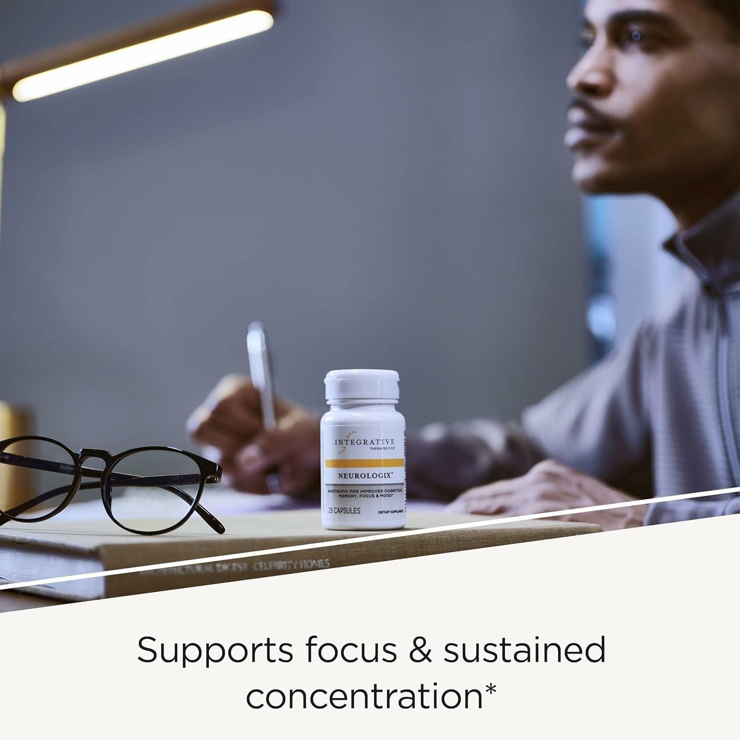 Integrative Therapeutics Neurologix - Brain Health Supplement* - Non-Stimulant Nootropic Supplement for Focus* - Memory Support* - Vegan, Gluten-Free & Dairy-Free - 120 Capsules (60 Servings) Integrative TherapeuticsAu supplements
