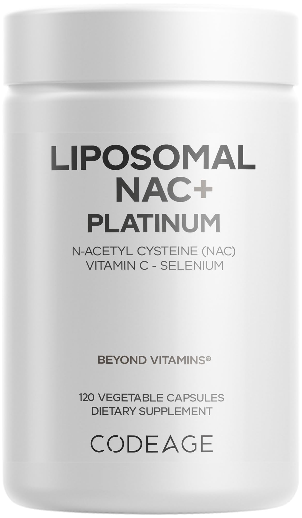 Codeage Liposomal NAC+ Platinum - N-Acetyl L-Cysteine, Vitamin C, Alpha Lipoic Acid, Selenium - 2-Month Supply - Helix Liposomal Delivery - Phospholipid - Non-GMO NAC Dietary Supplement - 120 Capsules CodeageAu supplements