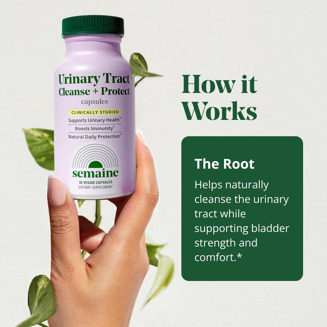 Semaine Urinary Tract Cleanse & Protect – 30 ct, Bladder Support Supplement for Women, Flushes Urinary Tract. Combines Cranberry Proanthocyanidins with Hibiscus. SemaineAu supplements