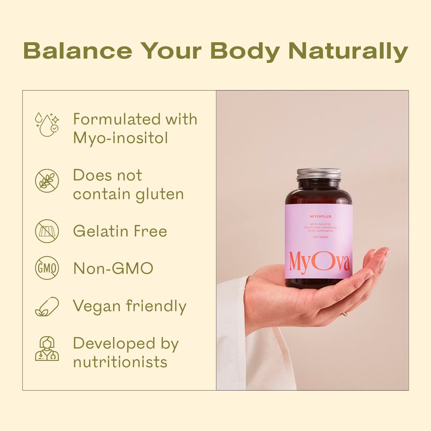 3 Pack of MyOva Myoplus - Natural Female Support Supplement for PCOS - 4000mg Myo MyOvaUS supplements