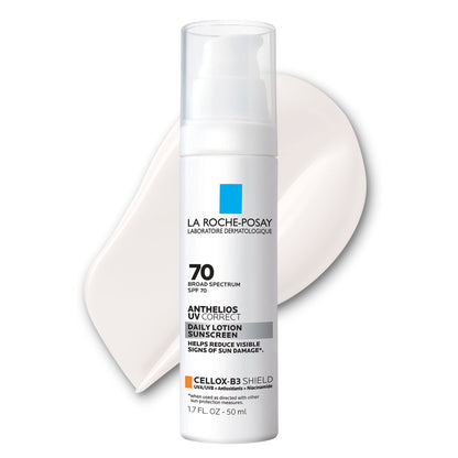 La Roche-Posay Anthelios UV Correct Sunscreen Moisturizer SPF 70, Daily Anti-Aging Face Moisturizer with Niacinamide La Roche-PosayUS supplements