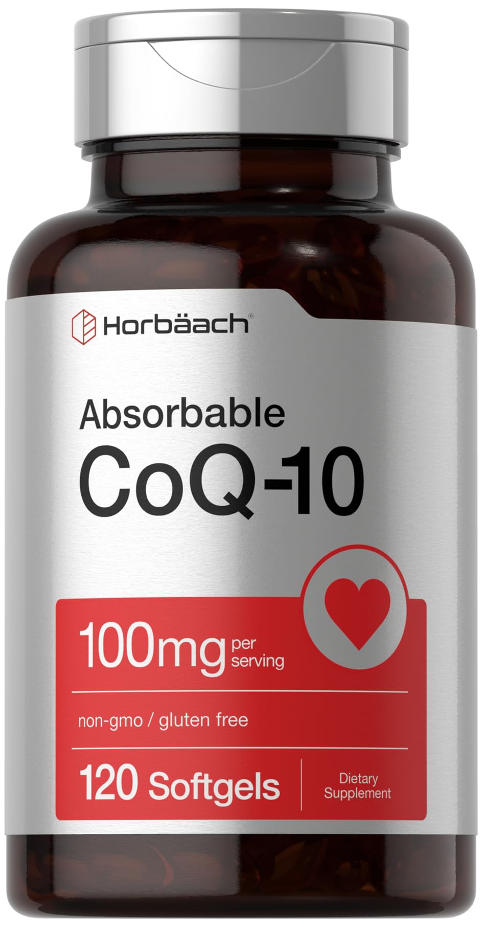 Horbäach CoQ10 100mg Softgels | 120 Count | Non-GMO and Gluten Free Supplement HorbäachUS supplements