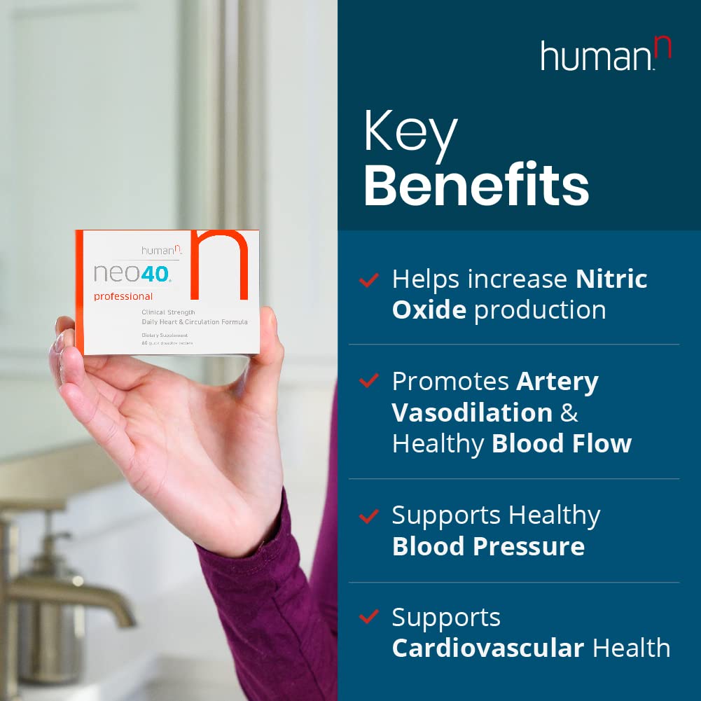 Neo40 Professional - Nitric Oxide Booster with Methylfolate - Natural Blood Pressure humanNUS supplements