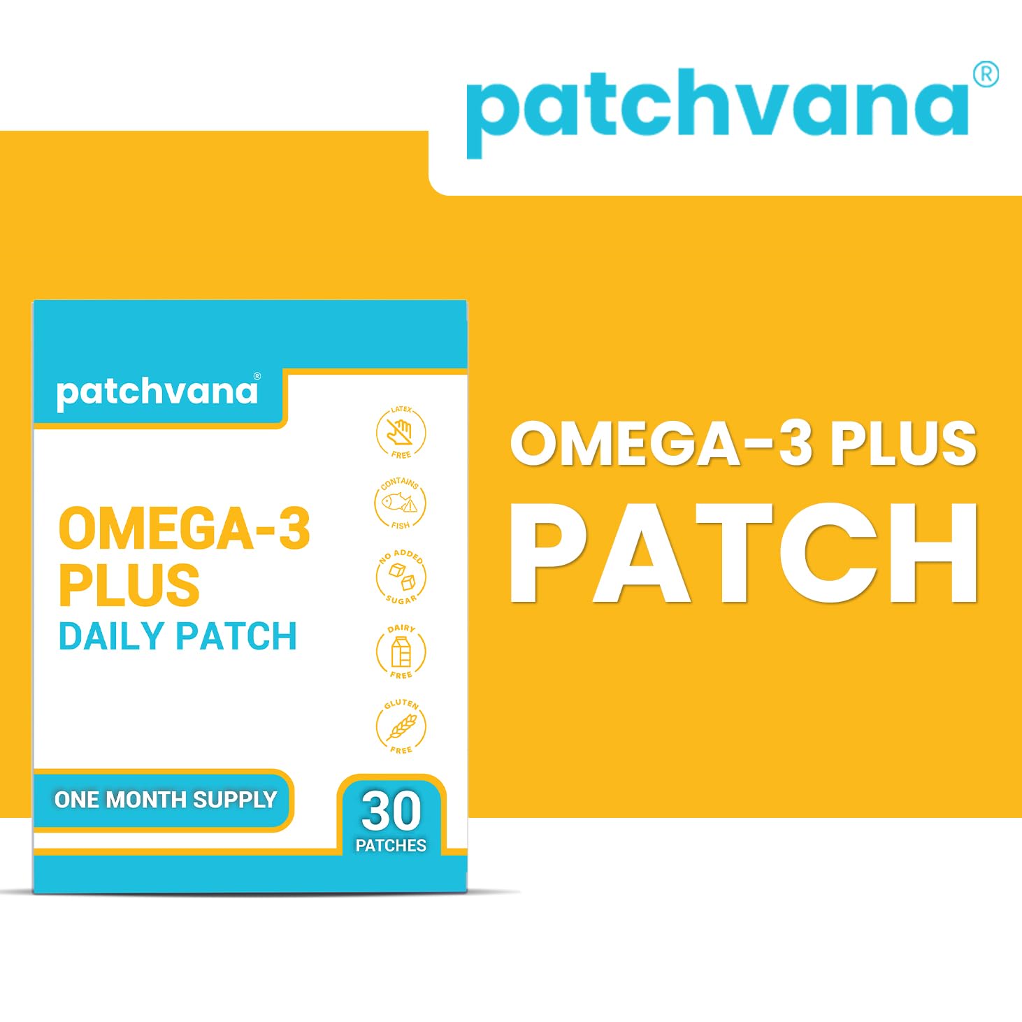 Patchvana Omega 3 Patch for Women & Men, 1 Month Supply, 30 Patches PatchvanaAu supplements