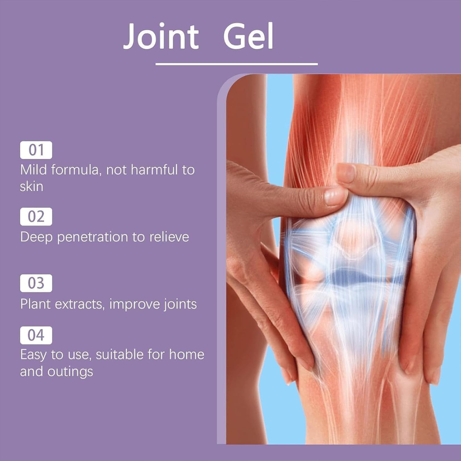 2PCS Joint Purple Gel, Purple Relief Soothing Massage Cream,Joint Activities Throughout The Body, Soothes Knees, Lumbar, Neck, Hands, and Feet AoamsfuAu supplements