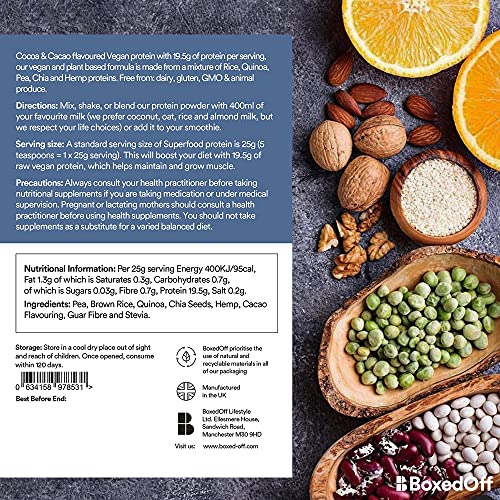 Vegan Protein Powder, Complete Plant Based Protein - 5 Plant Protein Sources - No Additives Boxed OffAu supplements
