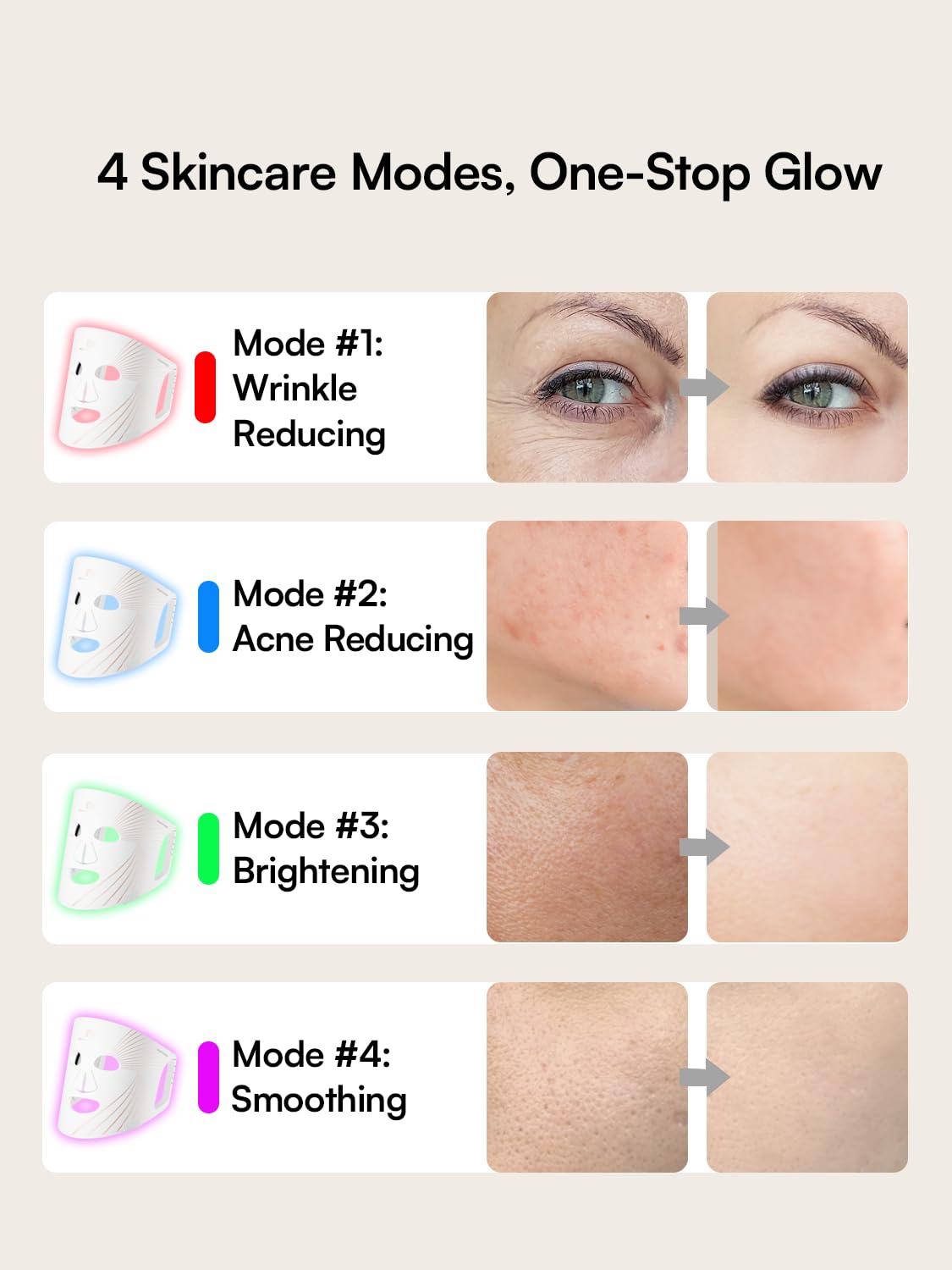 INIA GLOW Light Therapy Mask for Face, LED Mask with Red Blue Green Light and Advanced Near-Infrared INIAAu supplements