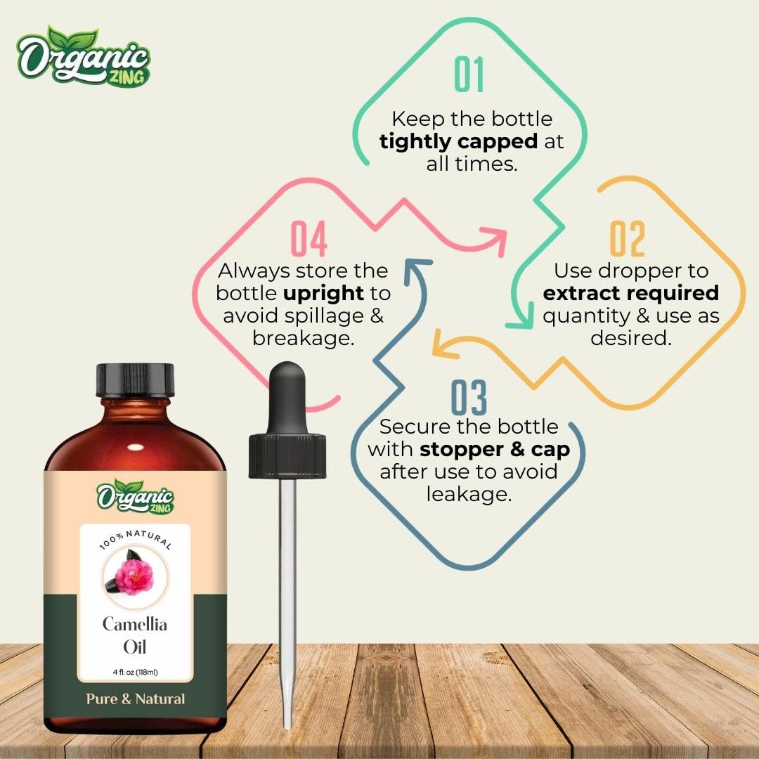 Organic Zing Camellia (Camellia Japonica) Oil | Pure & Natural Carrier Oil for Skincare, Hair Care & Massage ORGANIC ZINGAu supplements