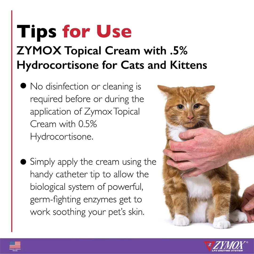 Zymox Cat & Kitten Topical Cream w/ .5% hydrocortisone - 1 oz. Tube Zymoxnz supplements