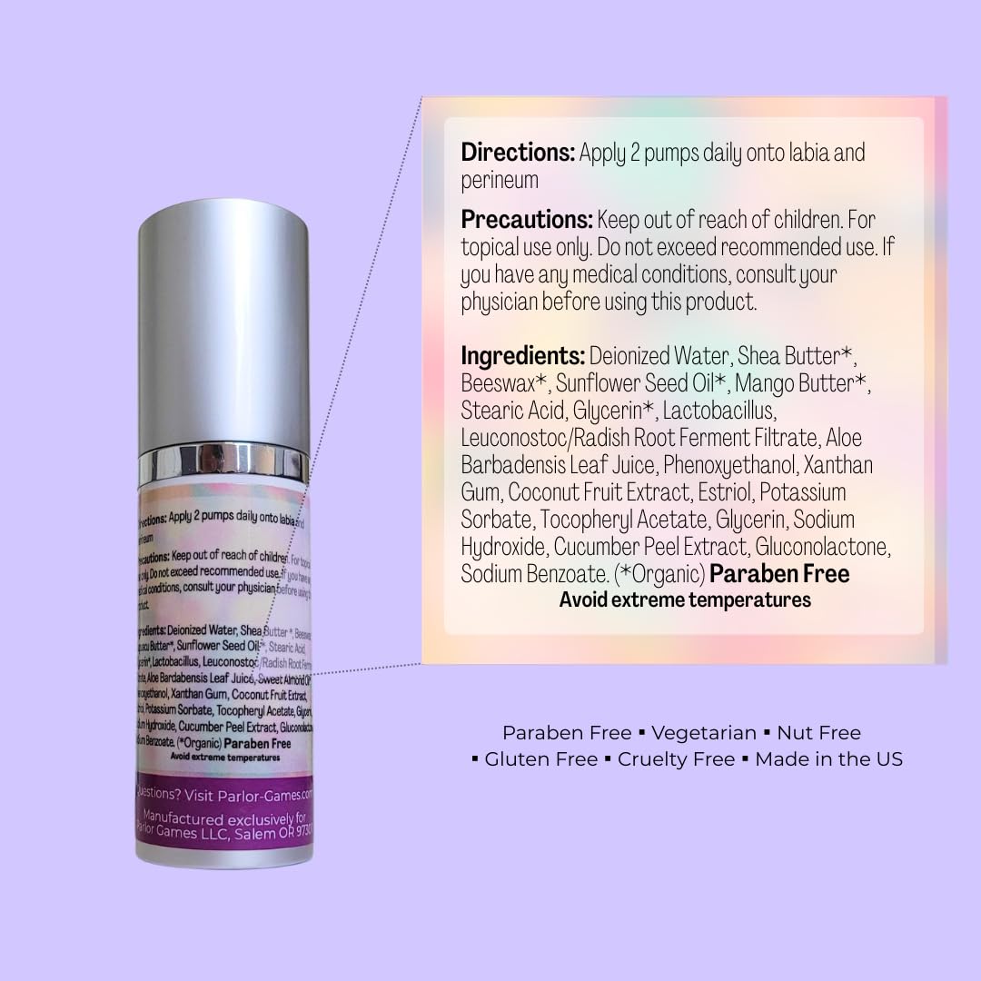 Silky Peach Cream by Parlor Games – Bioidentical Estriol Cream for Women – Menopause Relief for Vaginal Dryness & Vulva Itch – 30ml Bottle (2 Month Supply) Parlor GamesAu supplements