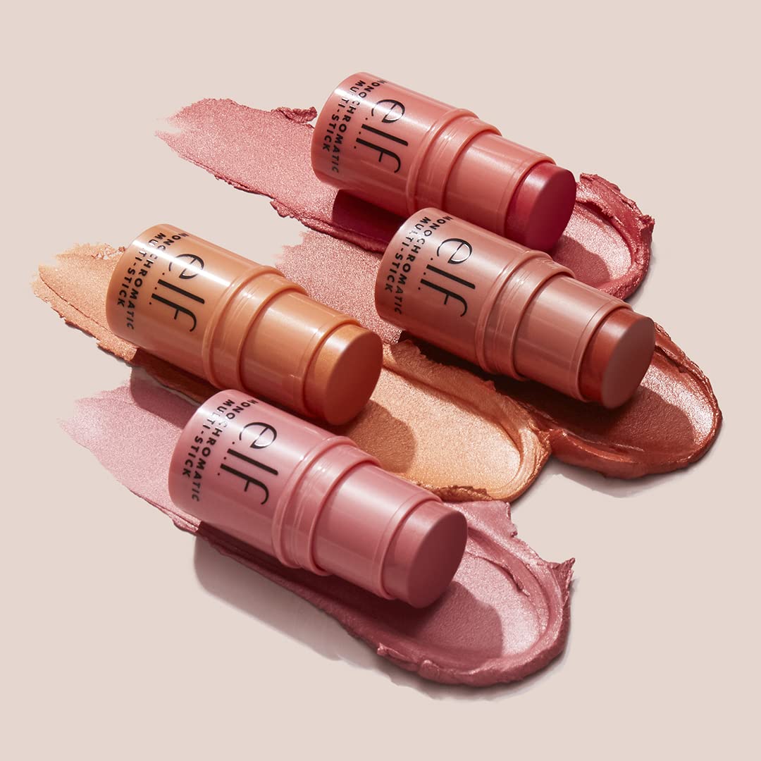 e.l.f. Monochromatic Multi Stick, Travel-Sized Luxuriously Creamy & Blendable Color For Eyes, Lips & Cheeks, Vegan & Cruelty-Free, Bronzed Cherry, 0.17 Oz e.l.f.Au supplements