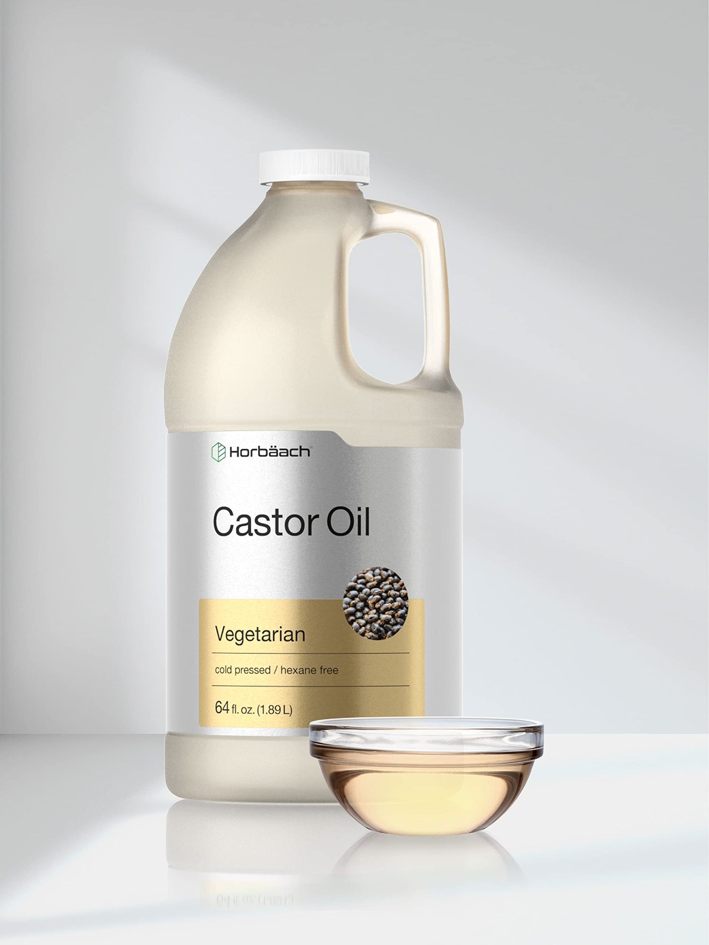 Castor Oil 64oz | for Hair Health, Eyelashes & Eyebrows | Hexane Free & Cold Pressed HorbäachUS supplements