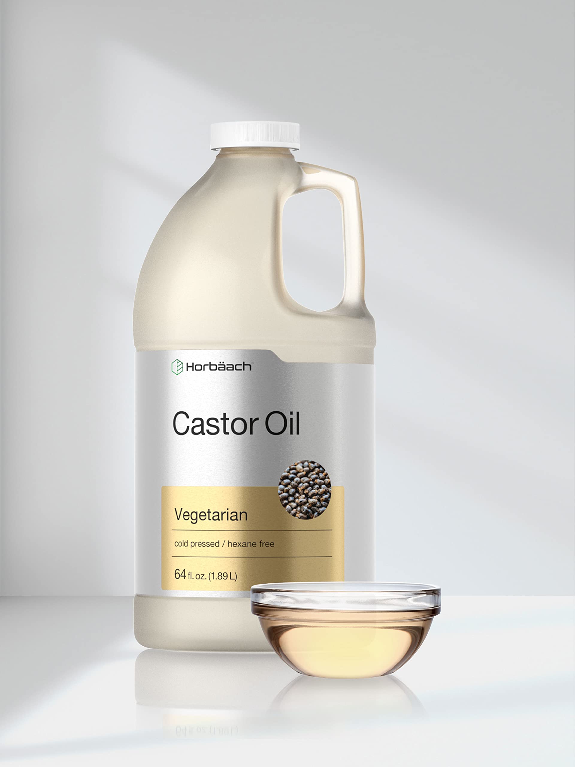 Castor Oil 64oz | for Hair Health, Eyelashes & Eyebrows | Hexane Free & Cold Pressed HorbäachAu supplements