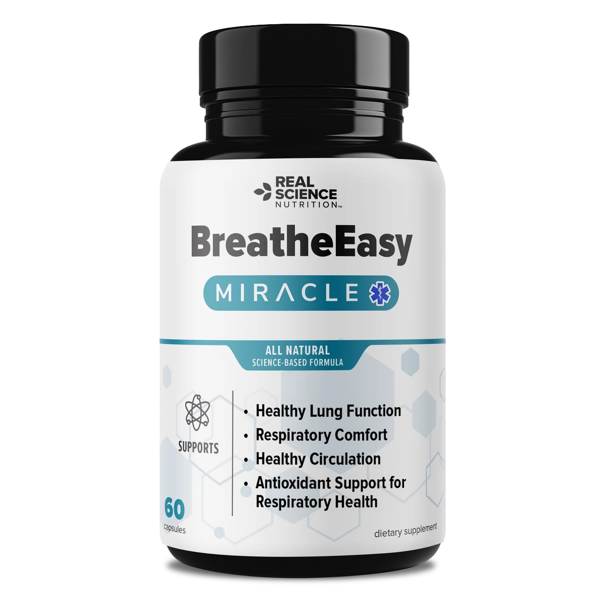 Real Science Nutrition BreatheEasy Lung Support Supplement for Lung Health & Respiratory Wellness – Lung Cleanse Formula with Vinitrox, GABA for Circulation Support - Made in USA - 60 Capsules Real Science NutritionAu supplements