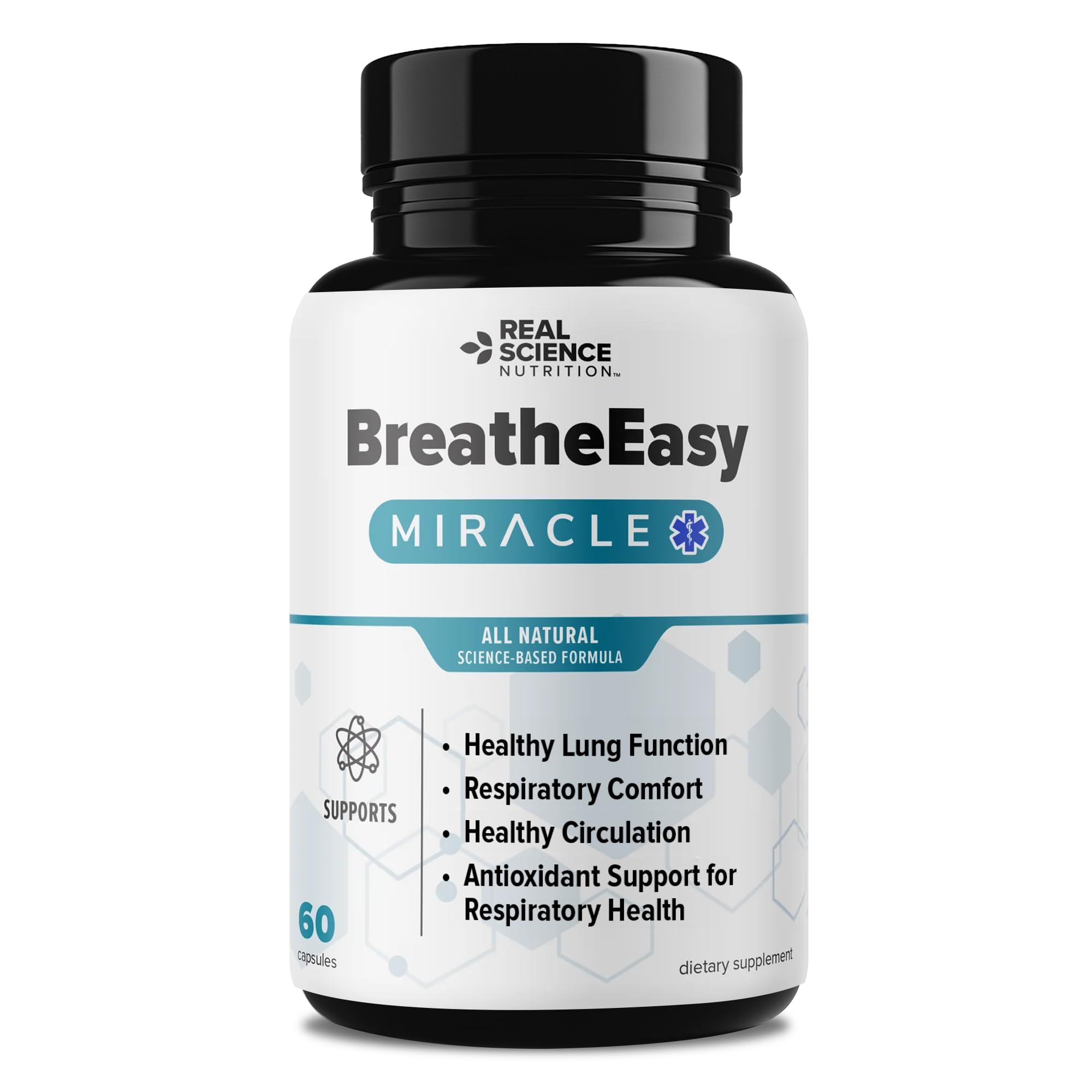 Real Science Nutrition BreatheEasy Lung Support Supplement for Lung Health & Respiratory Wellness – Lung Cleanse Formula with Vinitrox, GABA for Circulation Support - Made in USA - 60 Capsules Real Science NutritionAu supplements