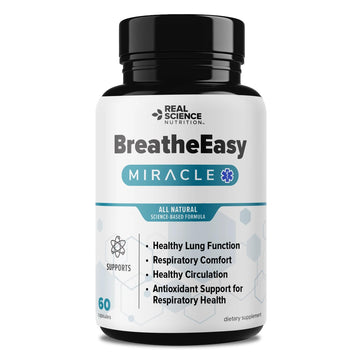 Real Science Nutrition BreatheEasy Lung Support Supplement for Lung Health & Respiratory Wellness – Lung Cleanse Formula with Vinitrox, GABA for Circulation Support - Made in USA - 60 Capsules Real Science NutritionAu supplements