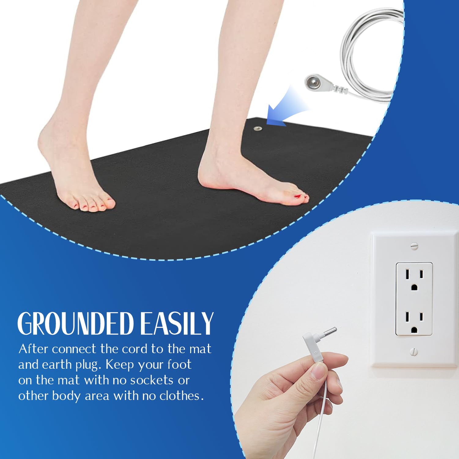Grounding Mat for Bed, Desk, Floor, Grounding Pad for Better Sleep, Health, Pain Relief, Grounding Mat MEIMINGAu supplements