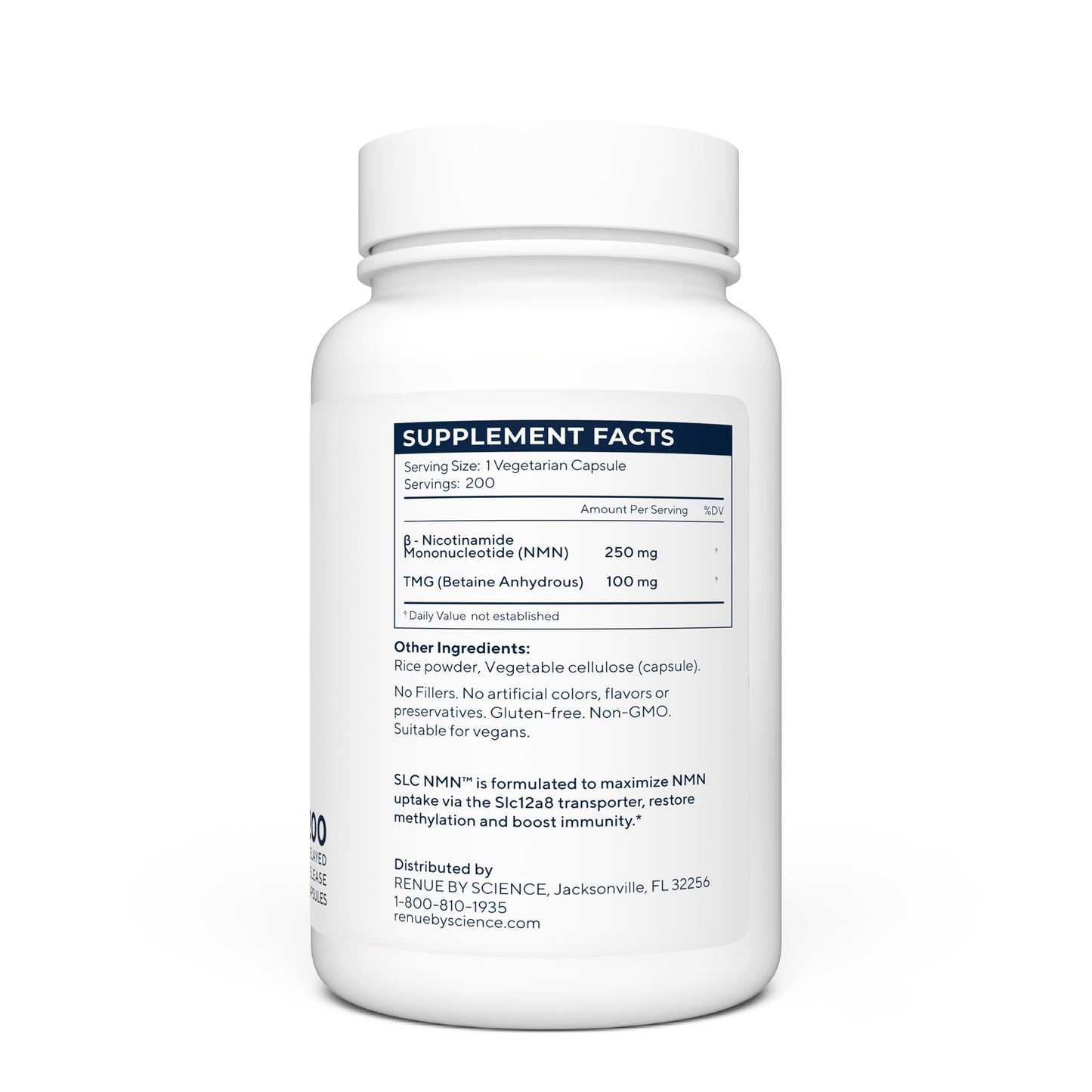 Renue By Science NMN Supplement | 200 SLC Enteric Capsules - 250mg Nicotinamide Mononucleotide per Serving | Delayed Release for Increased Absorption | Manufactured in The USA Renue By ScienceUS supplements