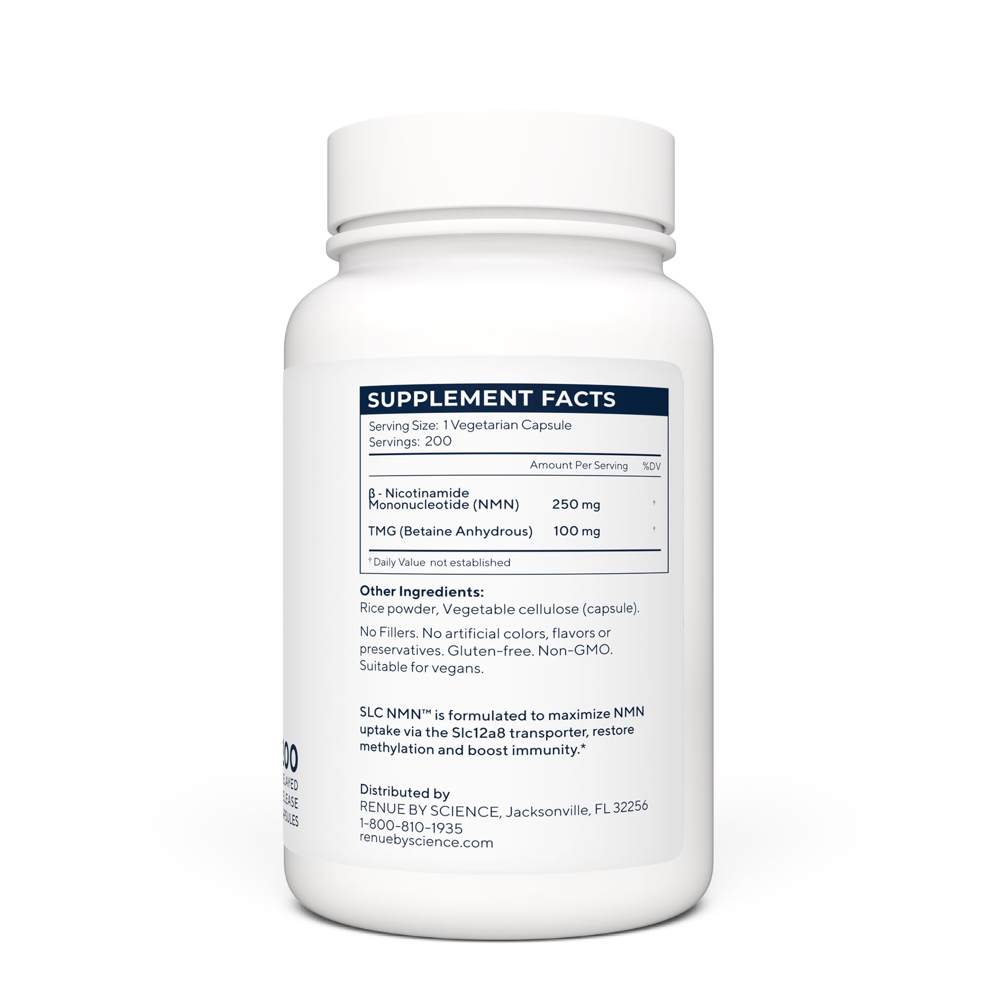 Renue By Science NMN Supplement | 200 SLC Enteric Capsules - 250mg Nicotinamide Mononucleotide per Serving | Delayed Release for Increased Absorption | Manufactured in The USA Renue By ScienceUS supplements