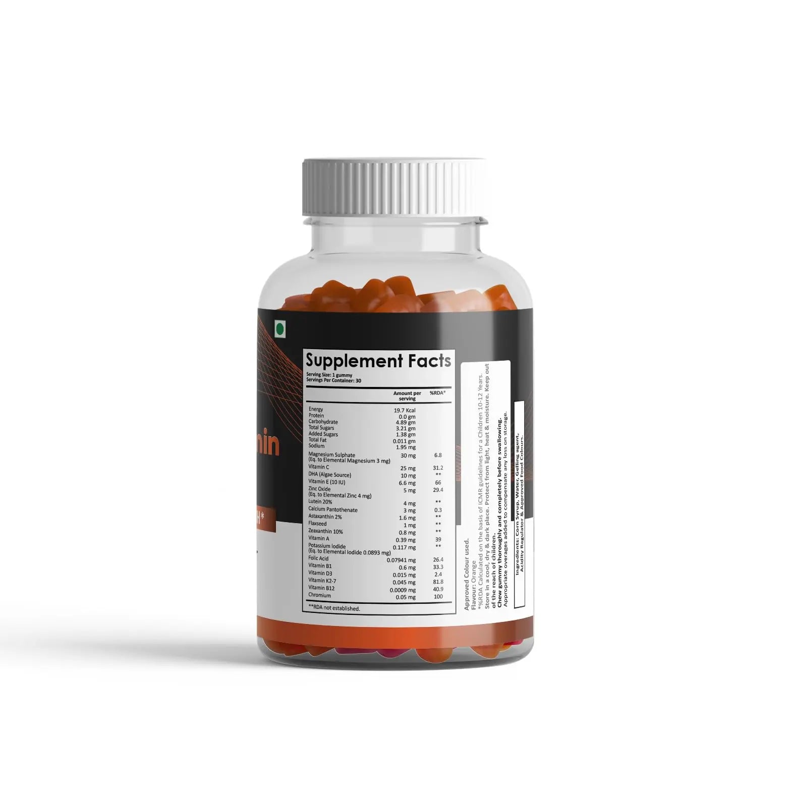 CHARMSVEDA Multivitamin Gummies – Energy, Immunity & Overall Wellness with DHA, Vitamin C, Zinc & Antioxidants – Orange Flavour – 30 Gummies CHARMSVEDAAu supplements