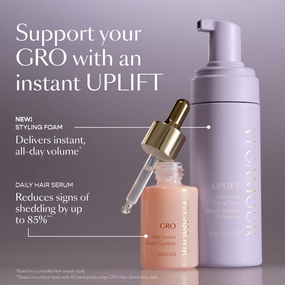 VEGAMOUR UPLIFT Volumizing Styling Foam, For fine, flat & thinning hair, Provides Volume & Resists Humidity, Non Sticky Formula, Bouncy Soft Hair VEGAMOURAu supplements