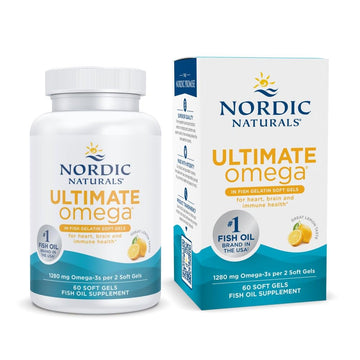 Nordic Naturals Ultimate Omega in Fish Gelatin, Lemon Flavor - 60 Soft Gels - 1280 mg Omega-3 - High-Potency Fish Oil Supplement - EPA & DHA - Promotes Brain & Heart Health - Non-GMO - 30 Servings Nordic NaturalsAu supplements
