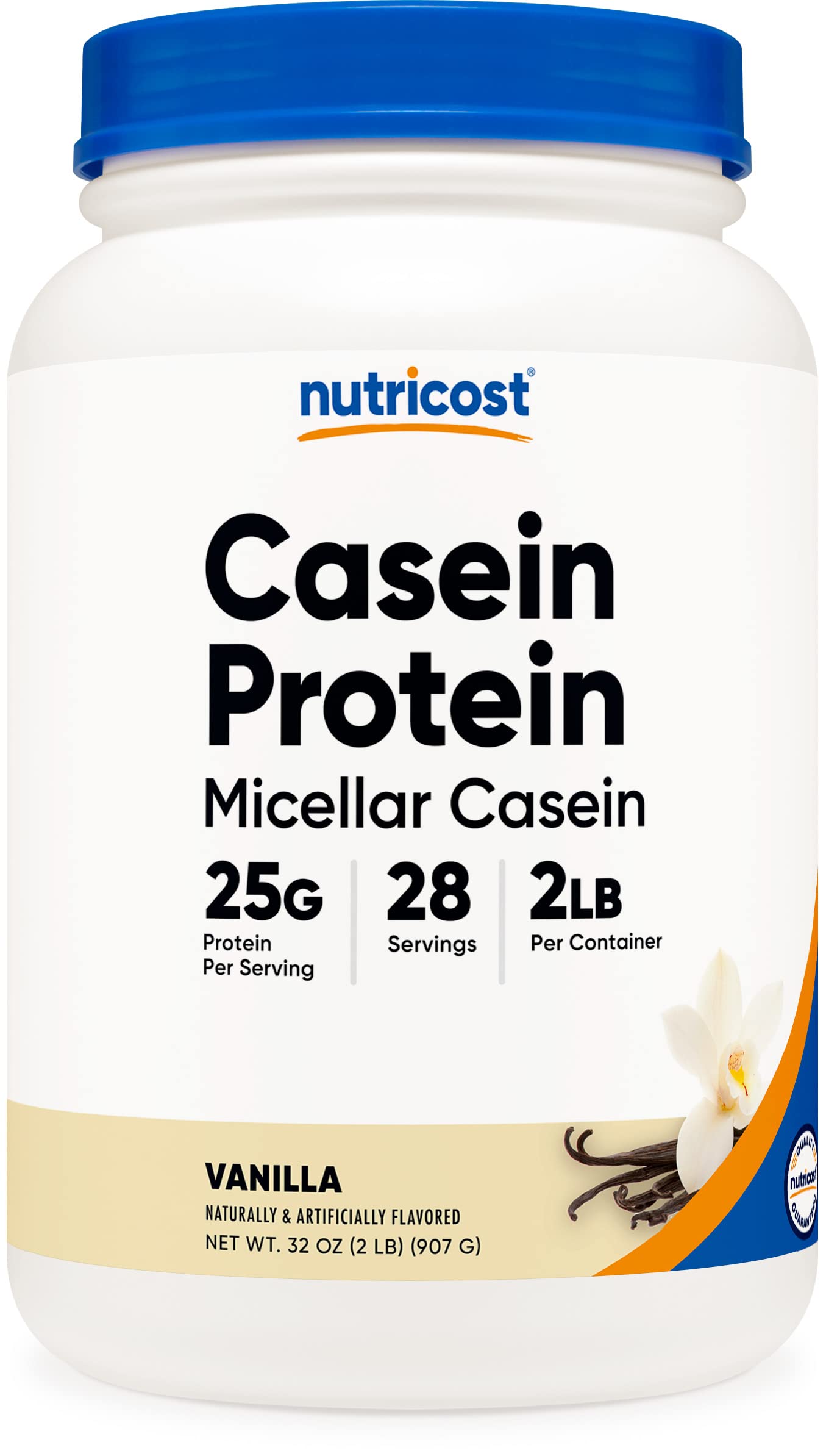 Nutricost Casein Protein Powder 2lb Vanilla - Micellar Casein, Gluten Free, Non-GMO NutricostUS supplements