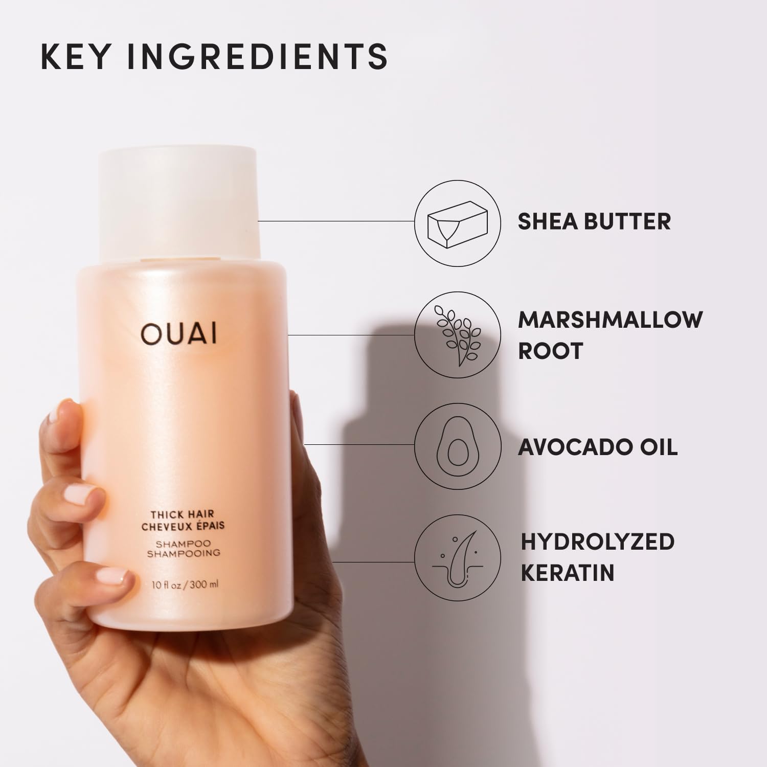 OUAI Thick Shampoo Refill - Moisturizing Shampoo with Keratin, Marshmallow Root, Shea Butter & Avocado Oil for Thick Hair - Strengthens & Hydrates - Paraben, Phthalate & Sulfate Free (32 Fl Oz) OUAIAu supplements