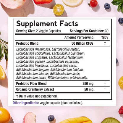 Doctor's Recipes Women’s Probiotic, 60 Caps 50 Billion CFU 16 Strains, with Organic Doctor's RecipesUS supplements