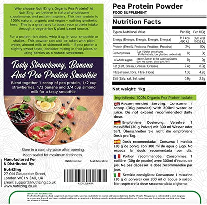 Award Winning Vegan Pea Protein Powder - Organic & Pure - Canadian Peas - No Soy, No Gluten NutriZingUS supplements