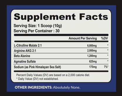 Atlas Nutraceuticals-Nitric Oxide Pump Powder-Non Stimulant Pre Workout 30 Servings Atlas NutraceuticalsUS supplements