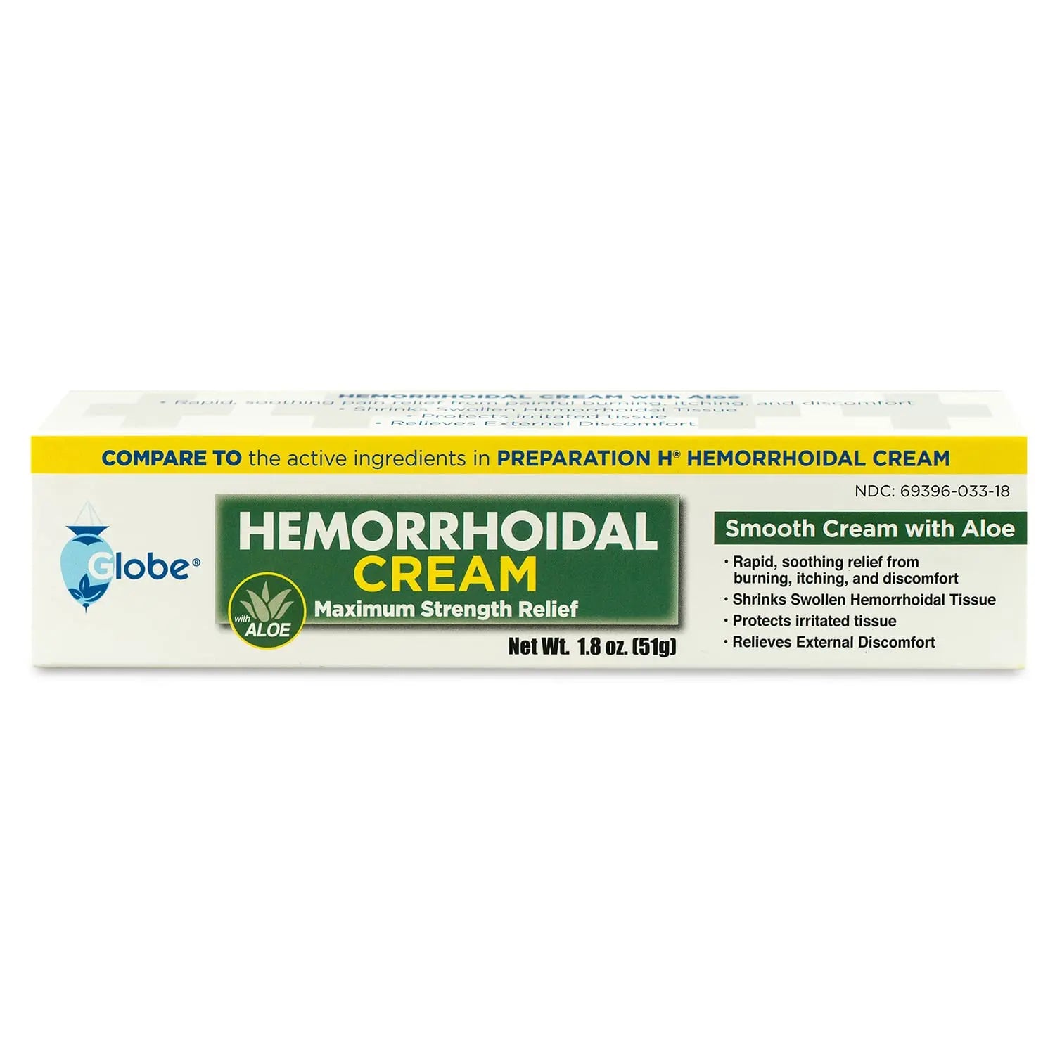 Globe Hemorrhoidal Cream (2 Pack) 1.8 oz w/Applicator Phenylephrine, Pramoxine with Aloe, Relief from Burning, Itching and Discomfort of Hemorrhoids. GlobeAu supplements